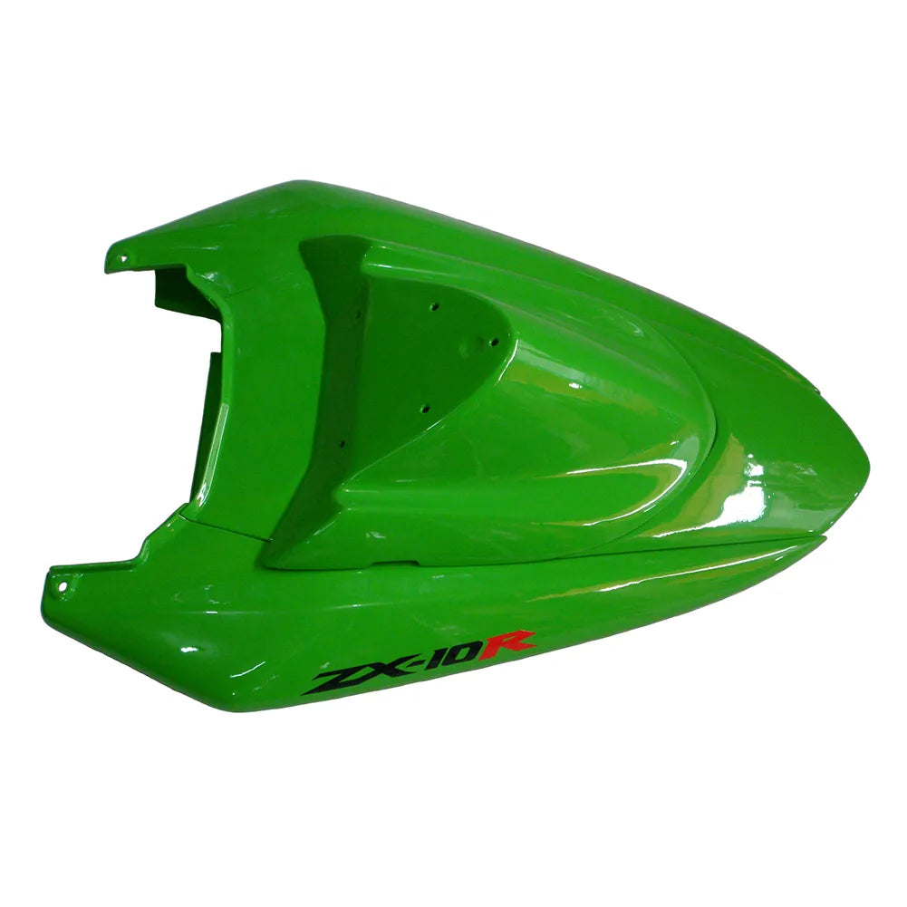 Kawasaki ZX-10R 2004-2005 Matte Black Green Lettered Style A fairing component detail without logos-image 3