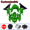 Kawasaki ZX-10R 2004-2005 Matte Black Green Lettered Style A Fairing Kit without Logos