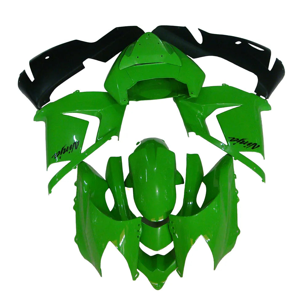 Kawasaki ZX-10R 2004-2005 Matte Black Green Lettered Style A tail fairing panel without logos
