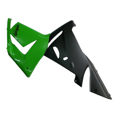 Kawasaki ZX-10R 2004-2005 Matte Black Green Lettered Style A left side fairing panel without logos