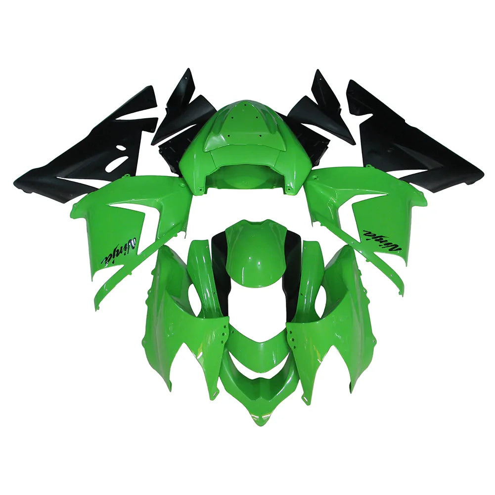 Kawasaki ZX-10R 2004-2005 Matte Black Green Lettered Style B tail fairing panel without logos
