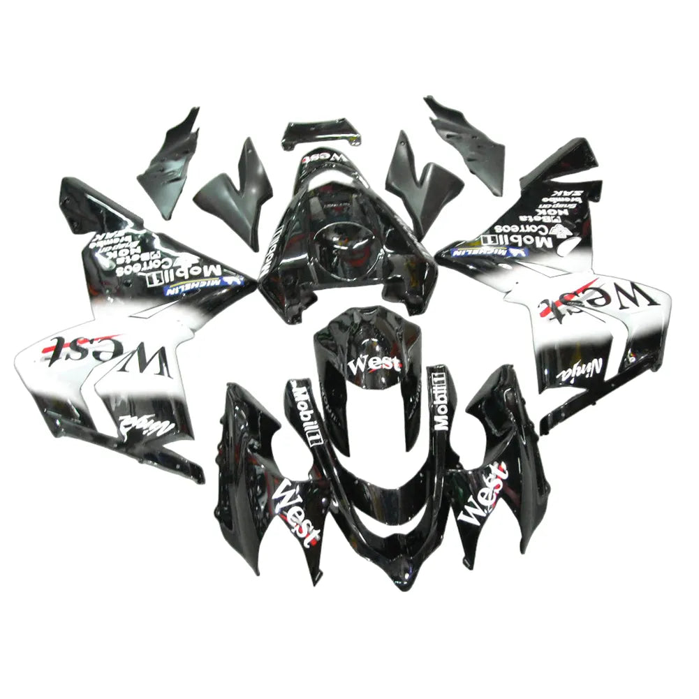 Kawasaki ZX-10R 2004-2005 WEST Edition Style C full fairing kit front layout without logos