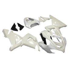 Kawasaki ZX-10R 2004-2005 Plain White Style A full fairing kit component layout without logos