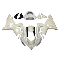 Kawasaki ZX-10R 2004-2005 Plain White Style A fairing kit side layout without logos-image 1