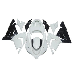 Kawasaki ZX-10R 2004-2005 Plain White Style B full fairing kit component layout without logos
