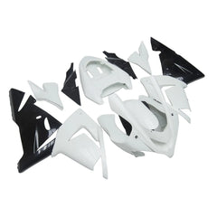 Kawasaki ZX-10R 2004-2005 Plain White Style B fairing kit side layout without logos-image 1