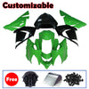 Kawasaki ZX-10R 2004-2005 Gloss Black Green Fairing Kit without Logos