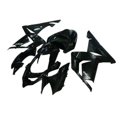 Kawasaki ZX-10R 2004-2005 Gloss Black and Matte Black Lettered fairing kit side layout without logos-image 1