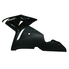 Kawasaki ZX-10R 2004-2005 Gloss Black and Matte Black Lettered fairing kit side layout without logos-image 2