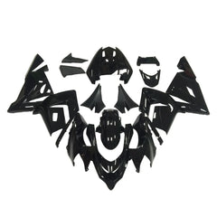 Kawasaki ZX-10R 2004-2005 Black No-Letter full fairing kit component layout without logos