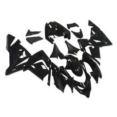 Kawasaki ZX-10R 2004-2005 Black No-Letter fairing kit side layout without logos-image 1
