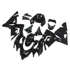 Kawasaki ZX-10R 2004-2005 Black No-Letter full fairing kit front layout without logos