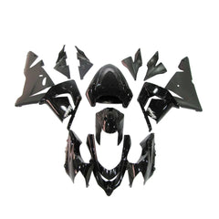Kawasaki ZX-10R 2004-2005 Black Lettered full fairing kit component layout without logos