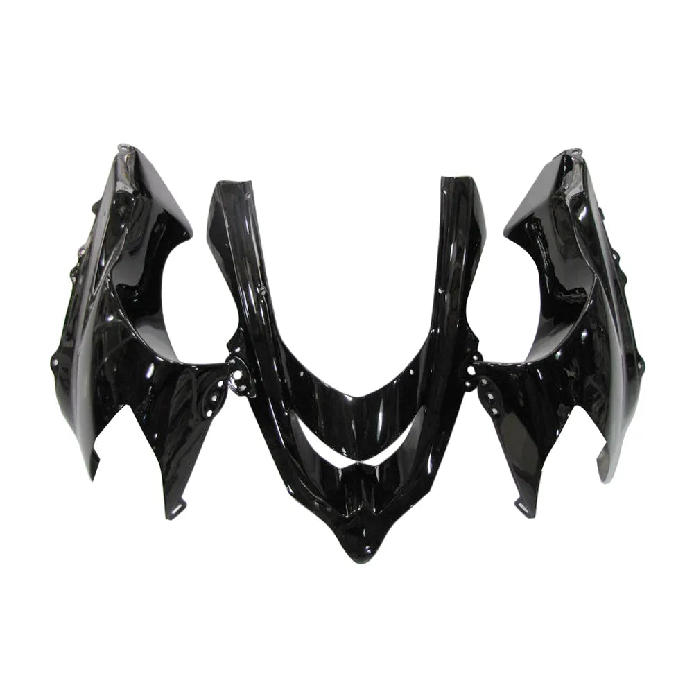 Kawasaki ZX-10R 2004-2005 Black Lettered fairing kit side layout without logos-image 1