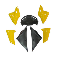 Kawasaki ZX-10R 2006-2007 Yellow Black front fender side view without logos-image 2