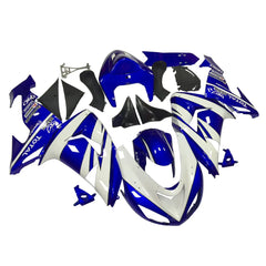Kawasaki ZX-10R 2006-2007 Blue White Black tail fairing side panel without logos-image 2