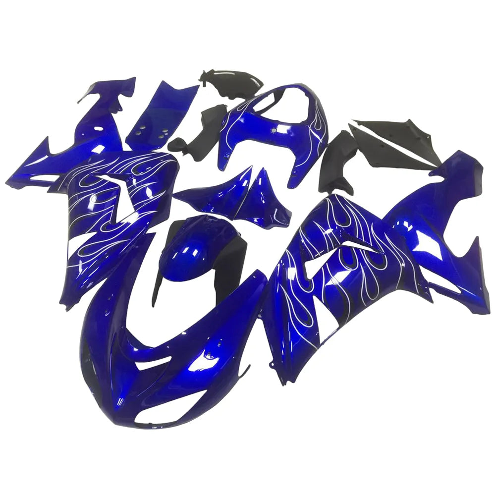 Kawasaki ZX-10R 2006-2007 Blue Flame tail fairing side panel without logos-image 1