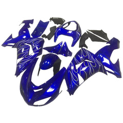 Kawasaki ZX-10R 2006-2007 Blue Flame tail fairing side panel without logos-image 1