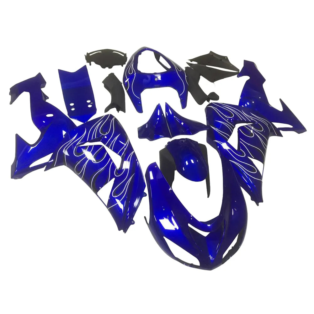 Kawasaki ZX-10R 2006-2007 Blue Flame tail fairing side panel without logos-image 2