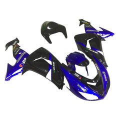 Kawasaki ZX-10R 2006-2007 Blue Black full fairing kit component layout without logos