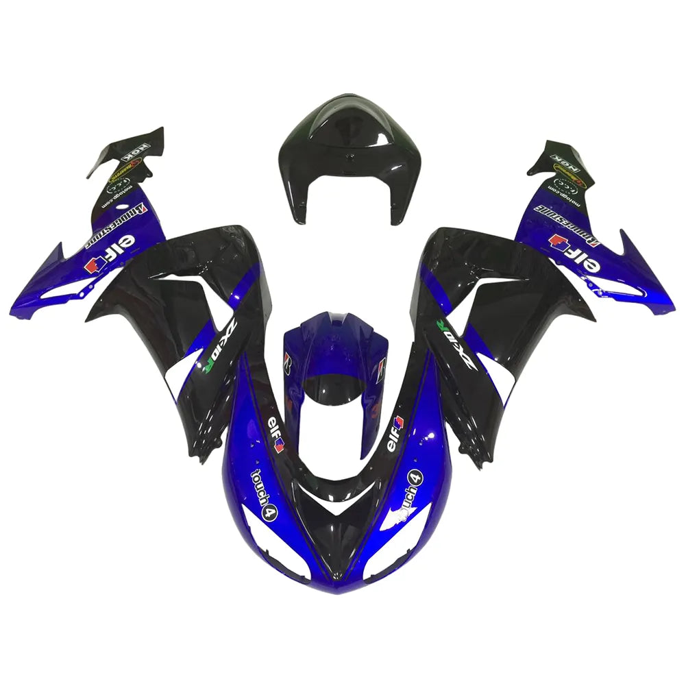 Kawasaki ZX-10R 2006-2007 Blue Black tail fairing side panel without logos-image 1