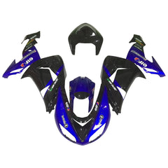 Kawasaki ZX-10R 2006-2007 Blue Black tail fairing side panel without logos-image 1
