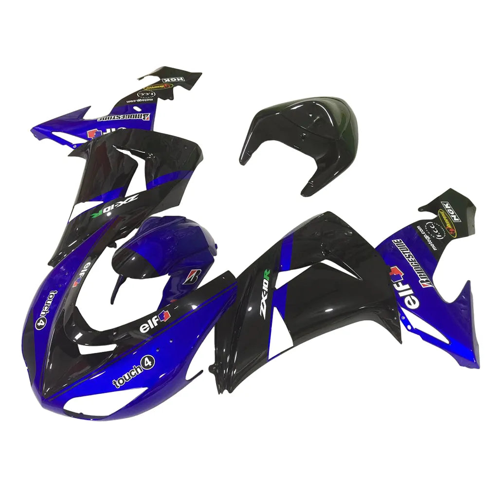 Kawasaki ZX-10R 2006-2007 Blue Black tail fairing side panel without logos-image 2