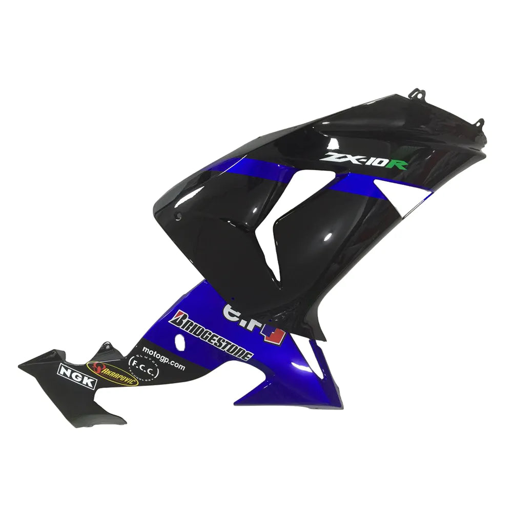 Kawasaki ZX-10R 2006-2007 Blue Black lower side fairing panel without logos-image 2