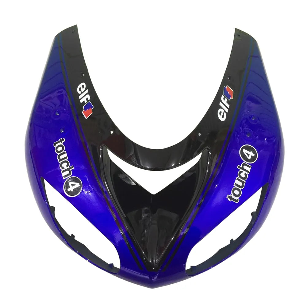 Kawasaki ZX-10R 2006-2007 Blue Black front fender side view without logos-image 1