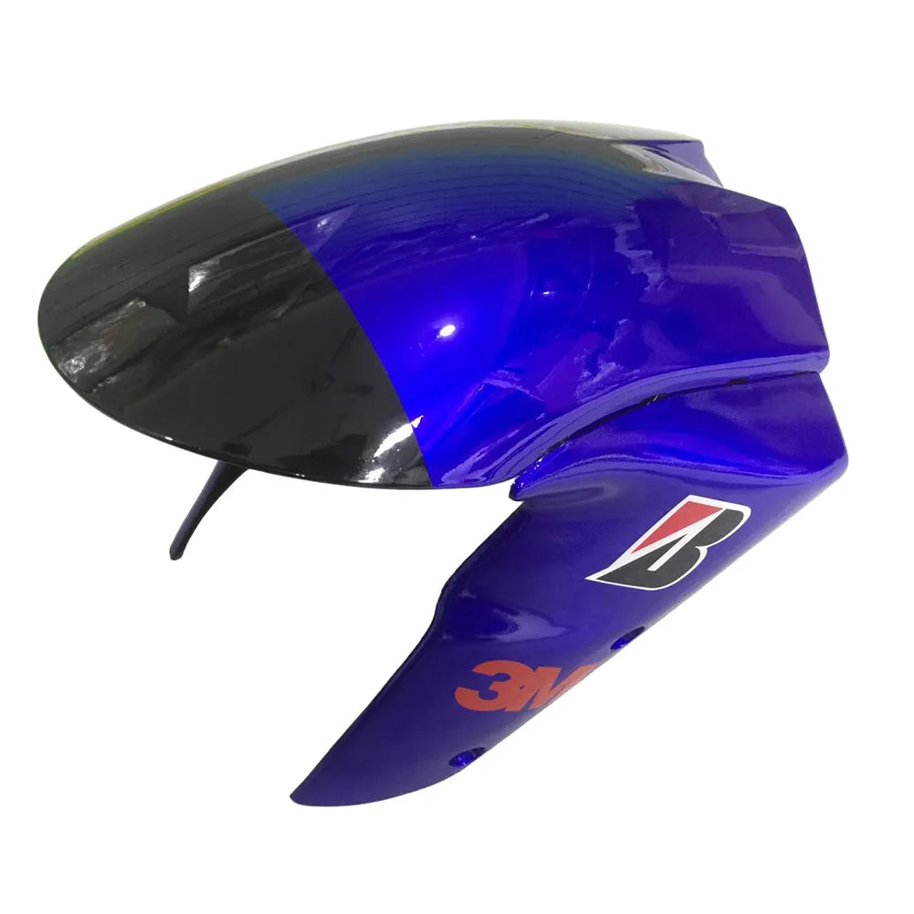 Kawasaki ZX-10R 2006-2007 Blue Black front fender side view without logos-image 2