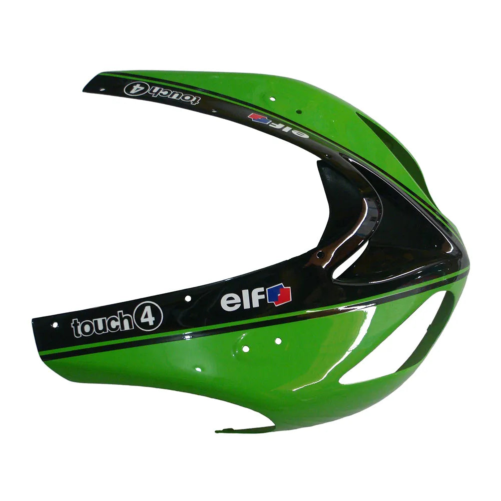 Kawasaki ZX-10R 2006-2007 Green Claw Style A full fairing kit front layout without logos-image 2