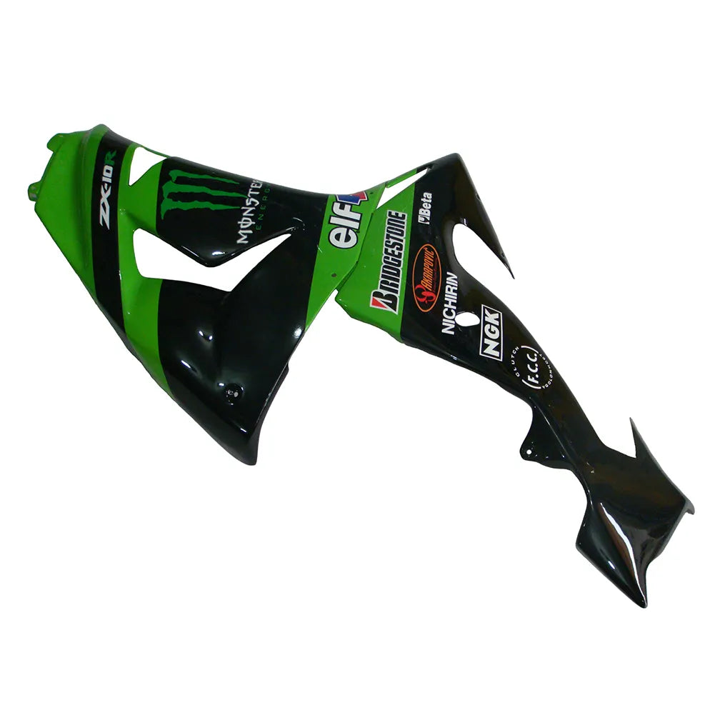 Kawasaki ZX-10R 2006-2007 Green Claw Style A left side fairing panel without logos-image 2