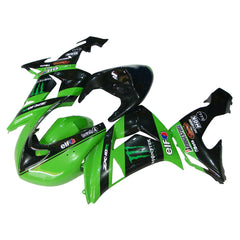 Kawasaki ZX-10R 2006-2007 Green Claw Style A fairing kit side layout without logos-image 1