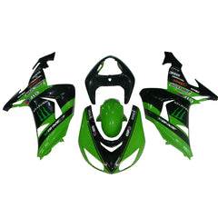Kawasaki ZX-10R 2006-2007 Green Claw Style A full fairing kit component layout without logos