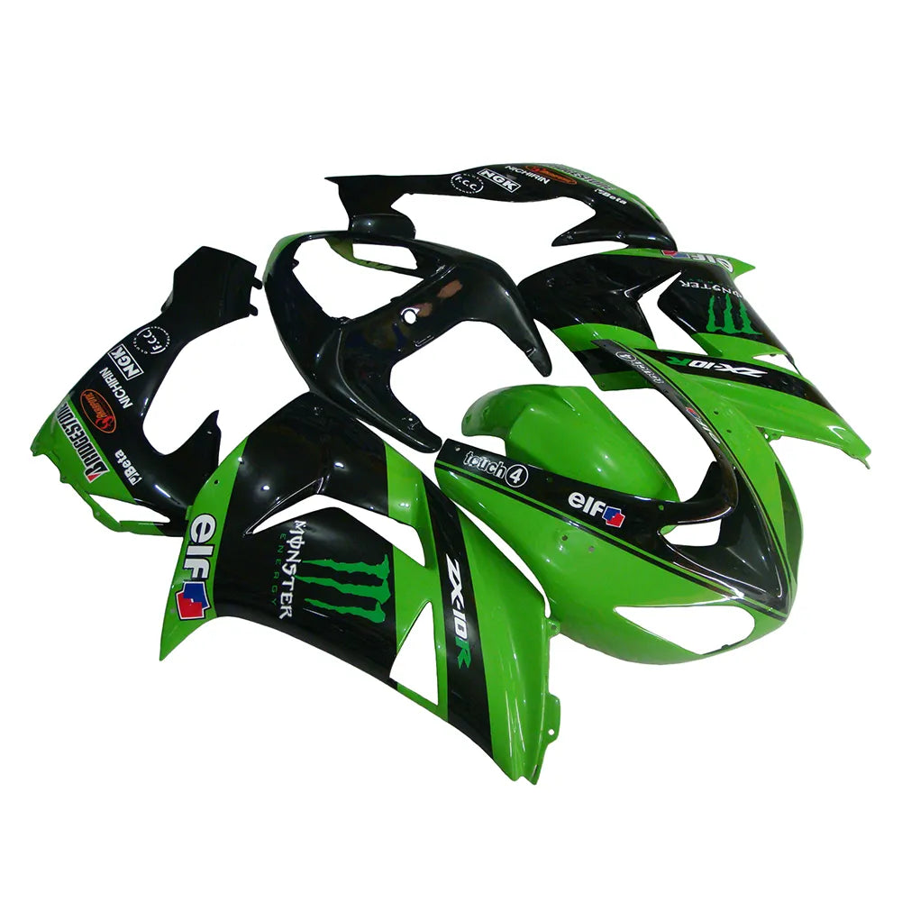 Kawasaki ZX-10R 2006-2007 Green Claw Style A lower side fairing panel without logos-image 2