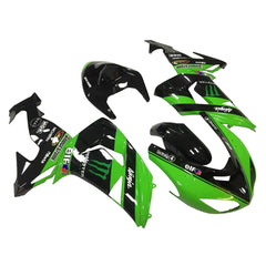 Kawasaki ZX-10R 2006-2007 Green Claw Style B full fairing kit component layout without logos