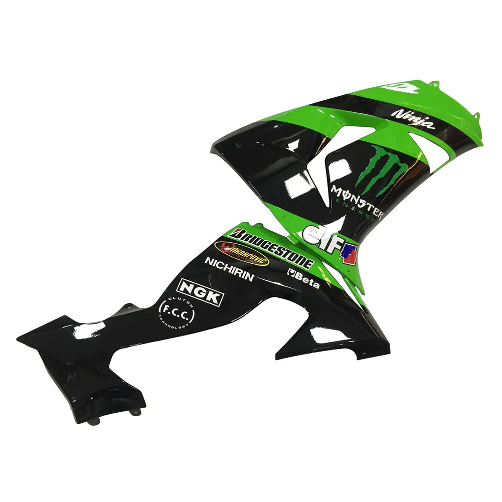 Kawasaki ZX-10R 2006-2007 Green Claw Style B lower side fairing panel without logos-image 1