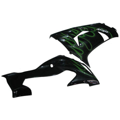 Kawasaki ZX-10R 2006-2007 Green Flame lower side fairing panel without logos-image 2