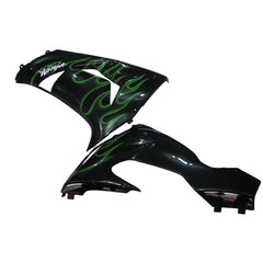 Kawasaki ZX-10R 2006-2007 Green Flame lower side fairing panel without logos-image 1