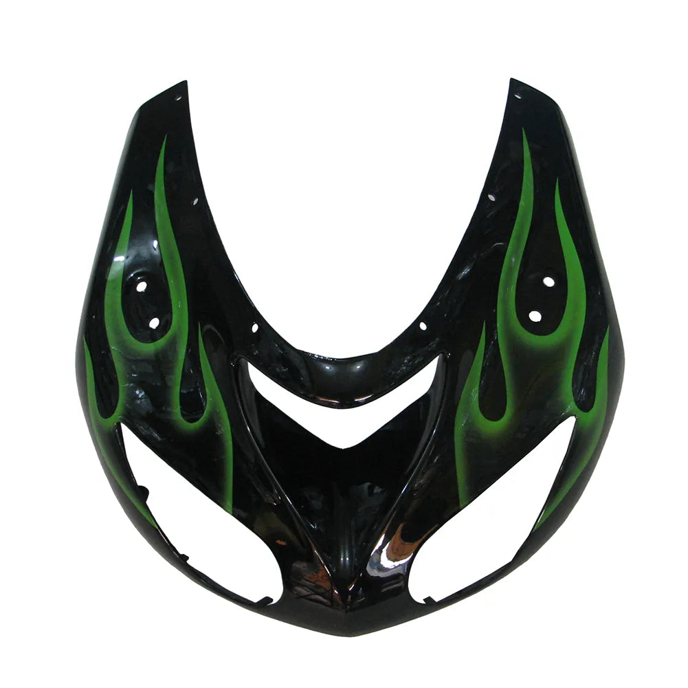 Kawasaki ZX-10R 2006-2007 Green Flame front fender side view without logos-image 1