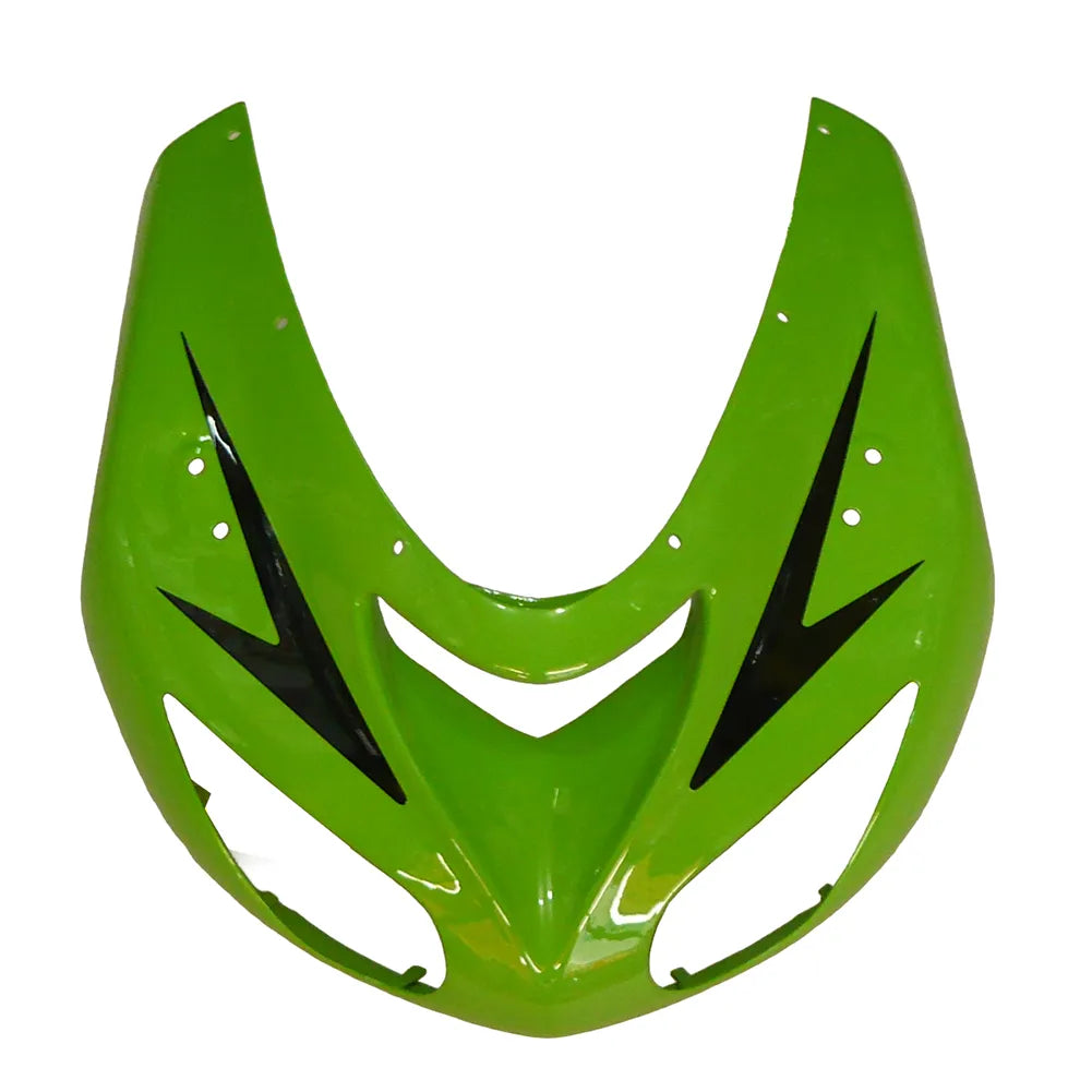 Kawasaki ZX-10R 2006-2007 Green Style A full fairing kit front layout without logos
