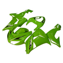 Kawasaki ZX-10R 2006-2007 Green Style A full fairing kit component layout without logos