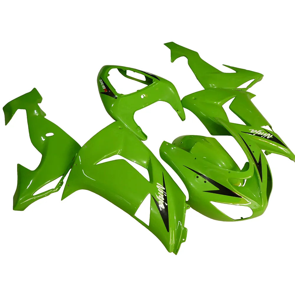 Kawasaki ZX-10R 2006-2007 Green Style A tail fairing side panel without logos-image 2