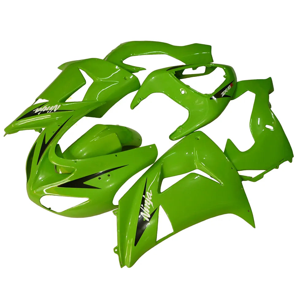 Kawasaki ZX-10R 2006-2007 Green Style A lower side fairing panel without logos-image 2