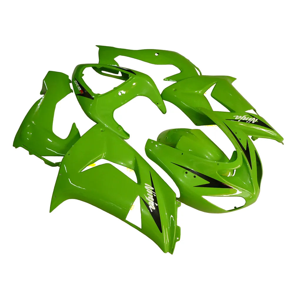 Kawasaki ZX-10R 2006-2007 Green Style A front fender side view without logos-image 1