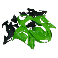 Kawasaki ZX-10R 2006-2007 Green Style B tail fairing side panel without logos-image 1