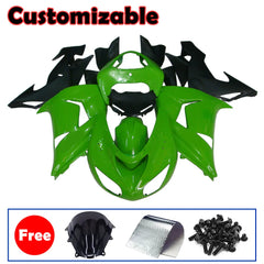 Kawasaki ZX-10R 2006-2007 Green Style C full fairing kit with accessories without logos