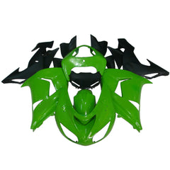 Kawasaki ZX-10R 2006-2007 Green Style C full fairing kit component layout without logos