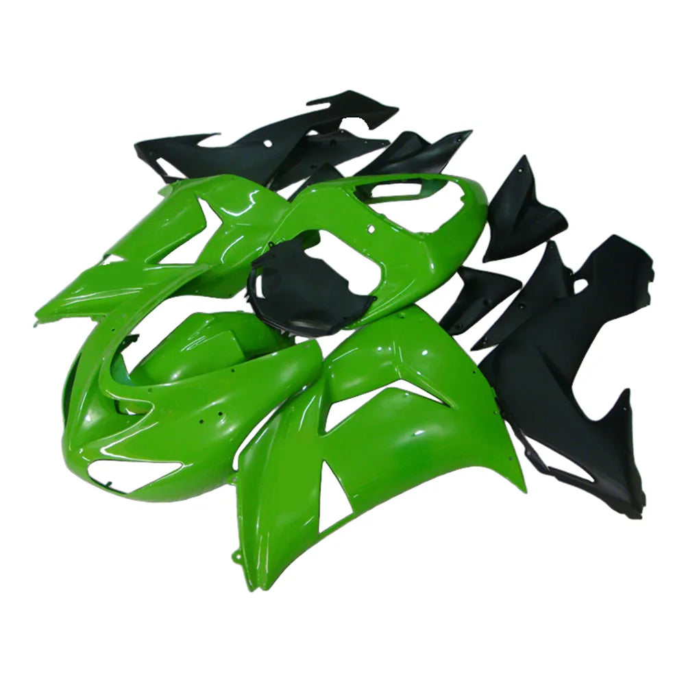 Kawasaki ZX-10R 2006-2007 Green Style C tail fairing side panel without logos-image 2