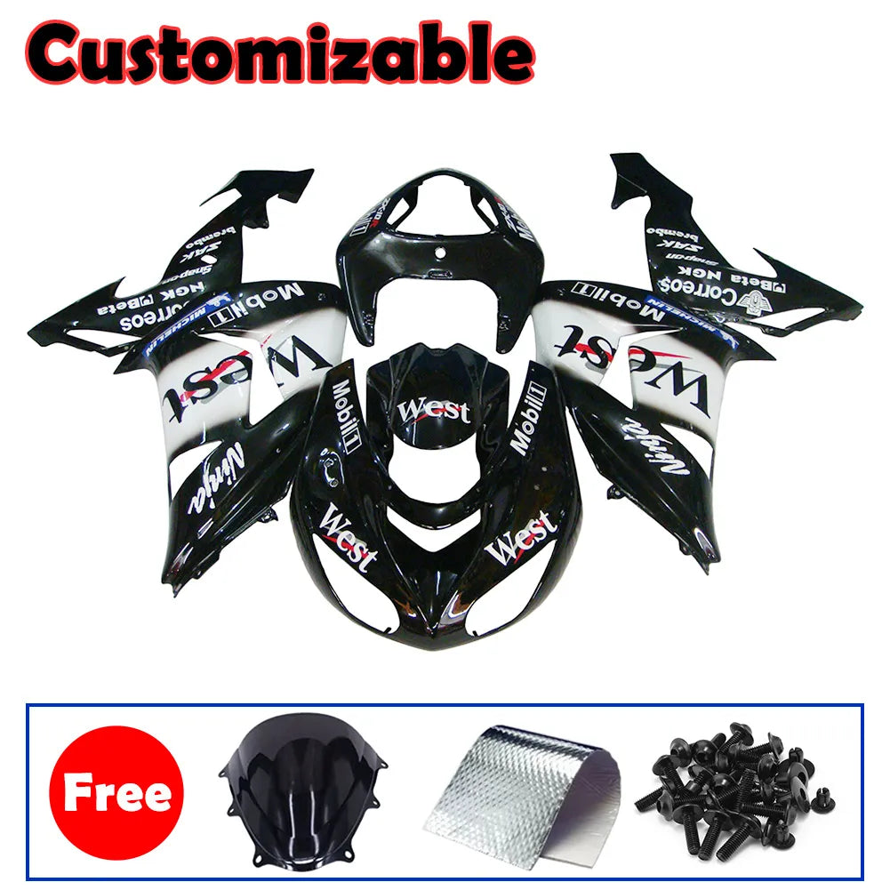 Kawasaki ZX-10R 2006-2007 WEST Edition Style A full fairing kit with accessories without logos